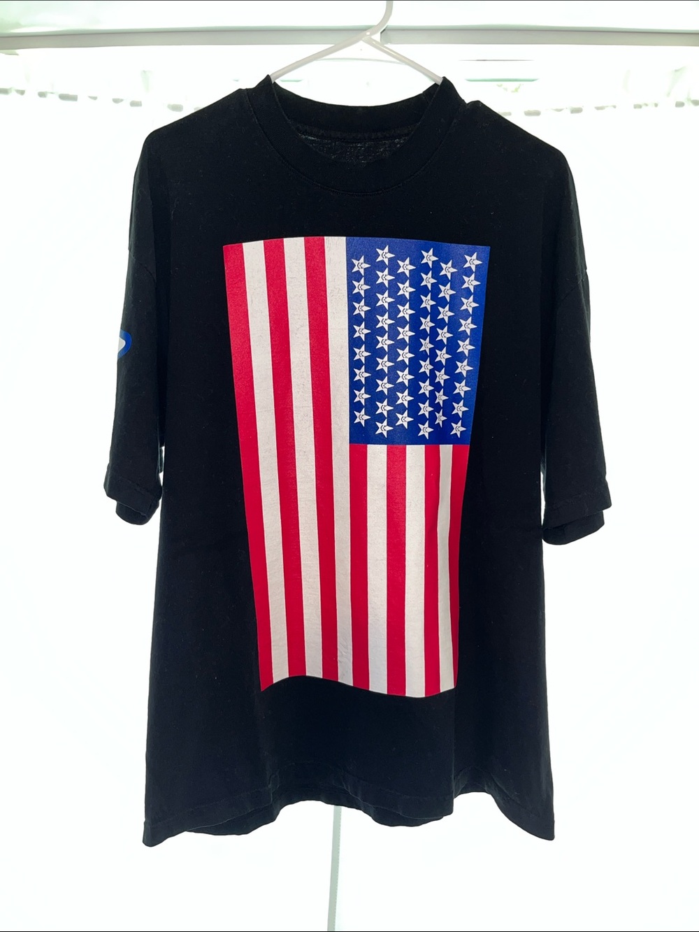 Asspizza 50 States Tour Black Short-Sleeve Tee with American Flag Graphic